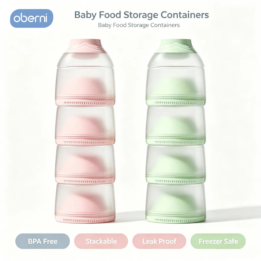 Oberni 4-Layer Stackable Formula Dispenser - Compact, Leakproof, BPA-Free Baby Travel Organizer